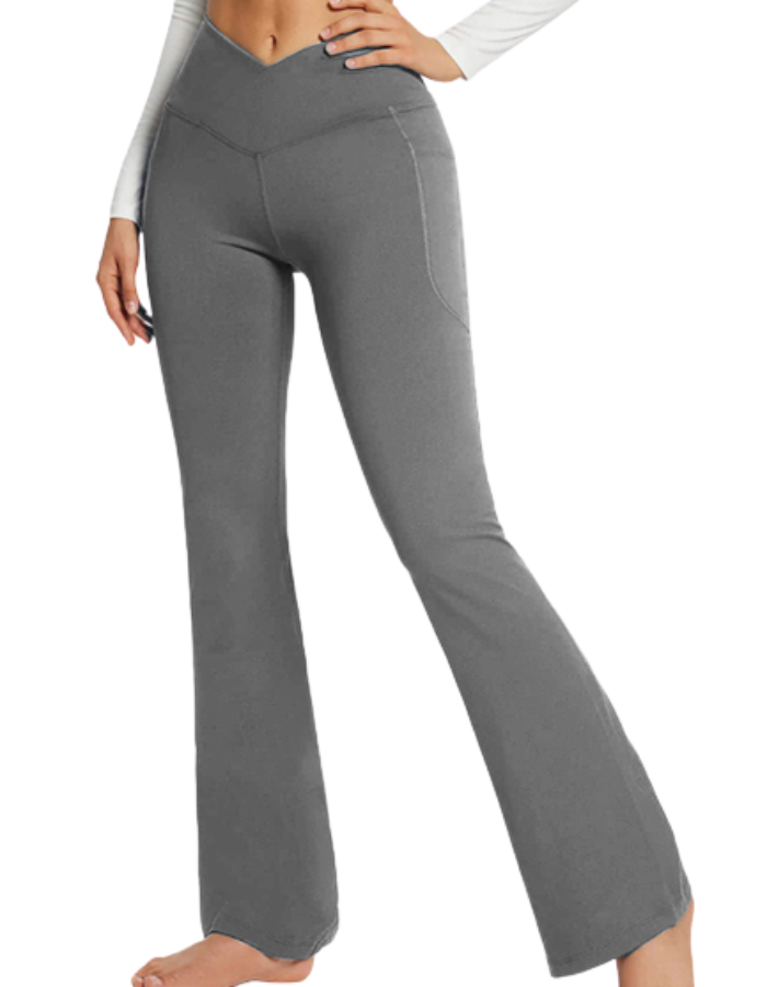 SHOPIQAT Pocket Waist Flare Leggings - Premium from shopiqat - Just $6.750! Shop now at shopiqat
